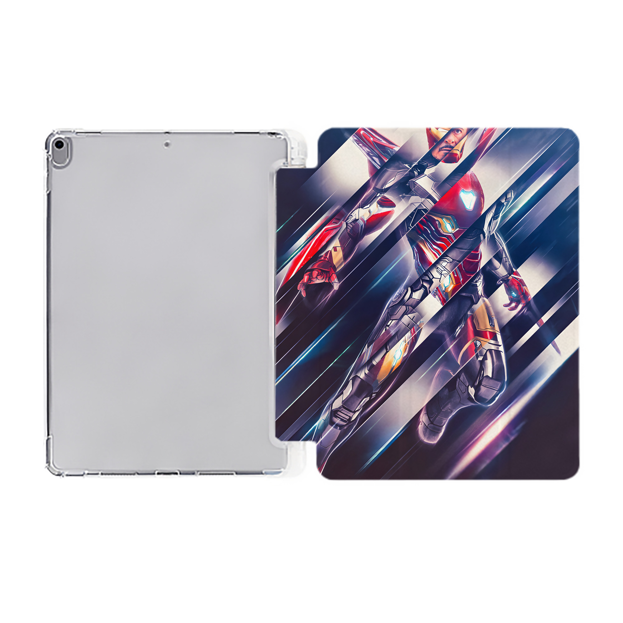 （画像用） アベンジャーズ The Avengers IPad ケース ペン収納付き 三つ折りスタンド PUレザー×シリコン 対応機種9.5/10.5/10.9インチ